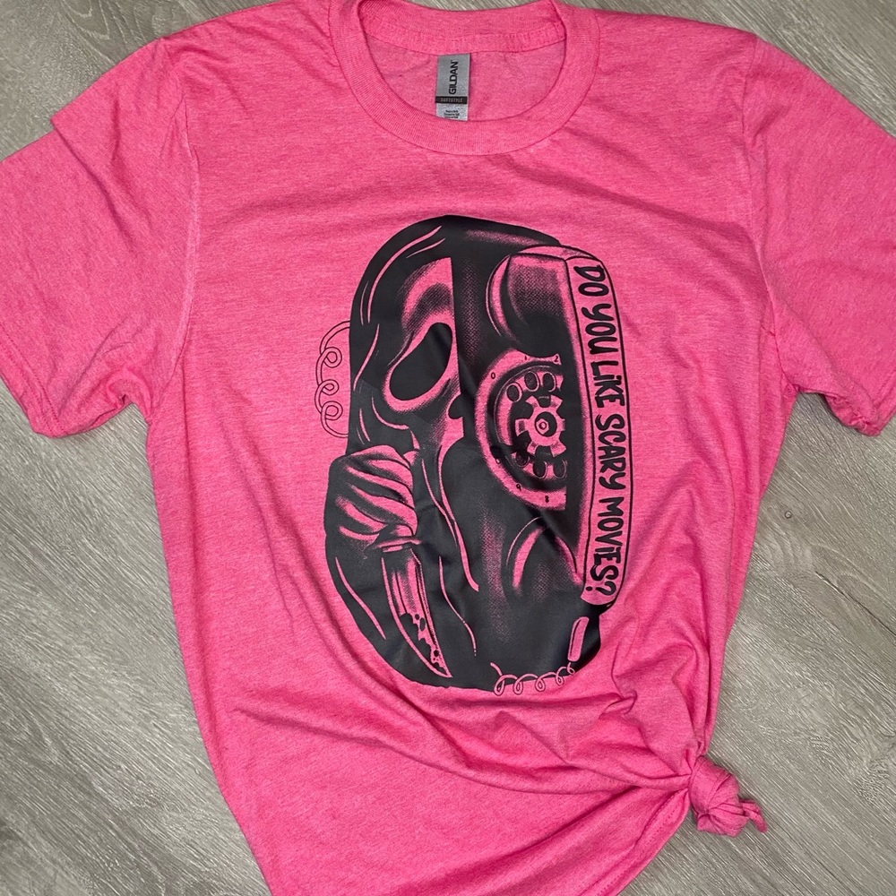 Do you like scary movies? Screen print tee